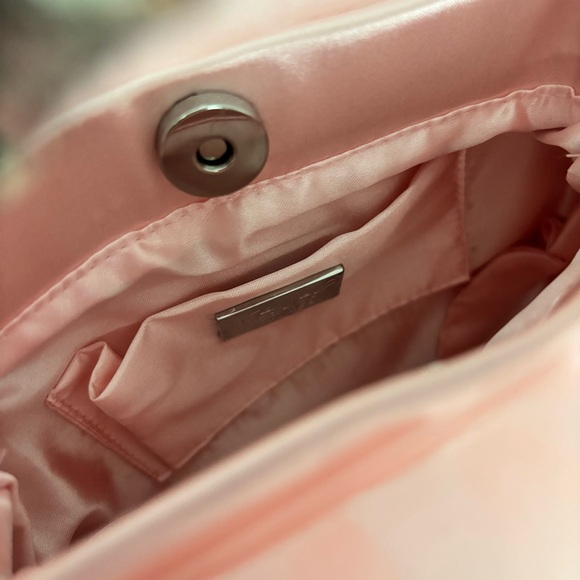 BADGLEY MISCHKA Jazzie Blush Tulle Layered Ruffle Pouch Clutch - Picture 10 of 13